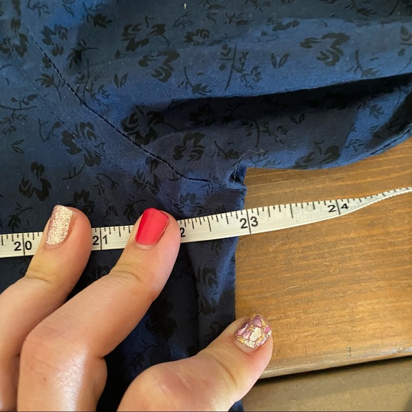 GEOFFREY BEENE blue floral button down L - Picture 5 of 7